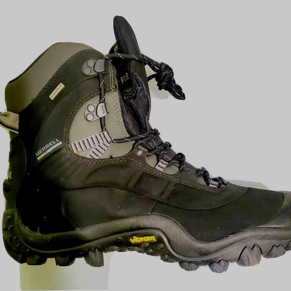Men's Merrell Continuum Thermo Tall Polartech Waterproof Hiking Boots Black - Picture 1 of 10